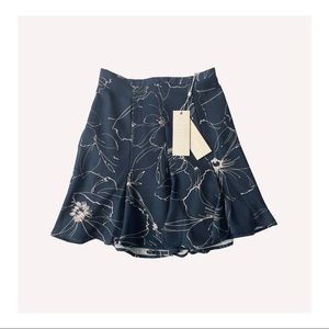 KEEPSAKE the Label Navy Sketch Floral Heat Wave Skirt - NWT / XS